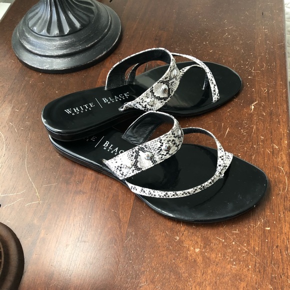 White House Black Market Shoes - WHBM Faux Snake, Leather Sandals